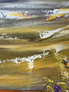 Detail of Field Bells showing textured impasto oil painting by Nataliia Soloviova.