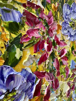 Detail of Lemon Cream showing textured impasto oil painting by Nataliia Soloviova.
