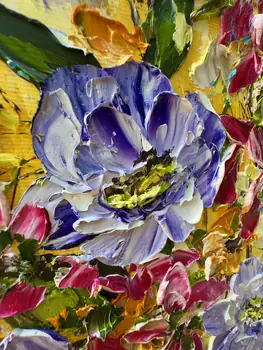 Detail of Lemon Cream showing textured impasto oil painting by Nataliia Soloviova.