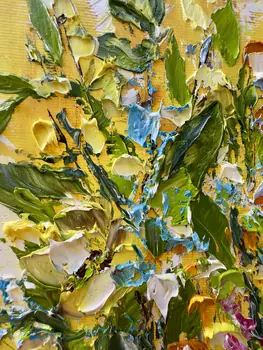 Detail of Lemon Cream showing textured impasto oil painting by Nataliia Soloviova.