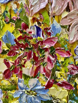 Detail of Lemon Cream showing textured impasto oil painting by Nataliia Soloviova.