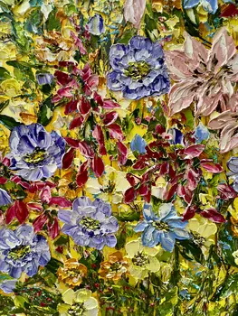 Detail of Lemon Cream showing textured impasto oil painting by Nataliia Soloviova.