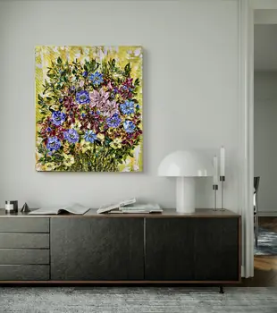 Detail of Lemon Cream showing textured impasto oil painting by Nataliia Soloviova.