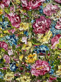 Detail of Pink Dreams showing textured impasto oil painting by Nataliia Soloviova.