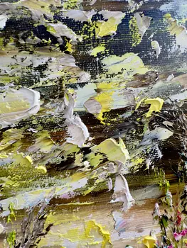 Detail of Pink Dreams showing textured impasto oil painting by Nataliia Soloviova.